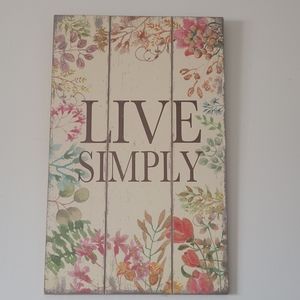 "Live Simply" Wall Art Decor Frame